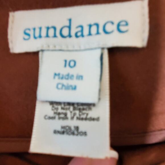 Sundance Catalog Pants Leggings  Faux Suede Ankle Zip Brown Size 10 - Picture 5 of 12